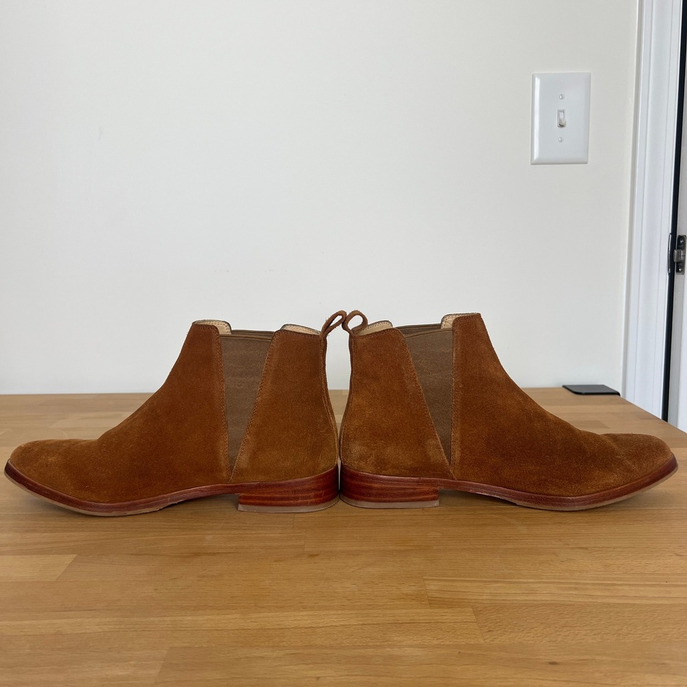 Nisolo Dari Suede Chelsea Boots Brown Leather Sole Ankle Booties Made in Peru - Picture 7 of 11